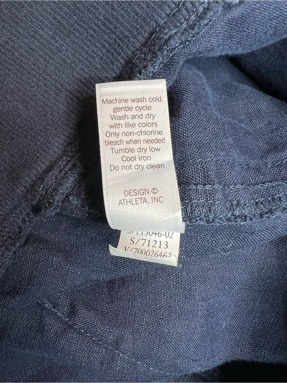 Athleta Straight Leg Linen Pants Navy Patch Pockets Size 12 - Picture 5 of 8
